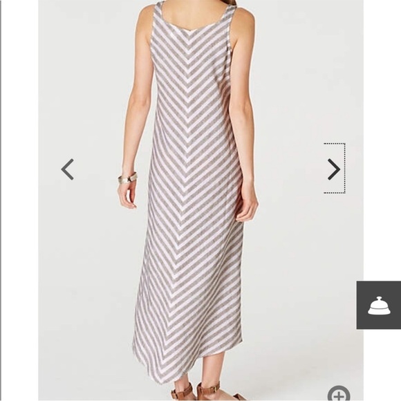J. Jill Love Linen Chevron Stripe Summer Maxi Dress Size XS - Picture 2 of 8
